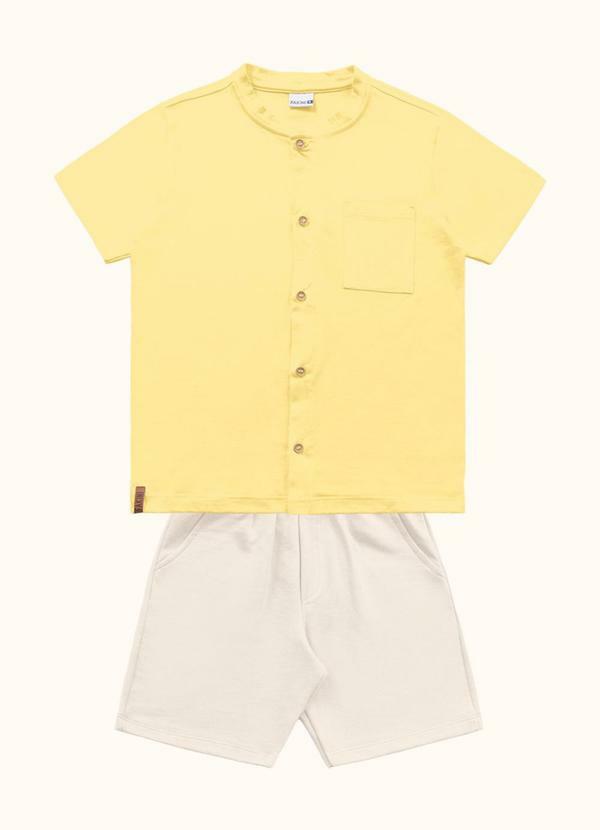Conjunto Camisa e Bermuda Amarelo