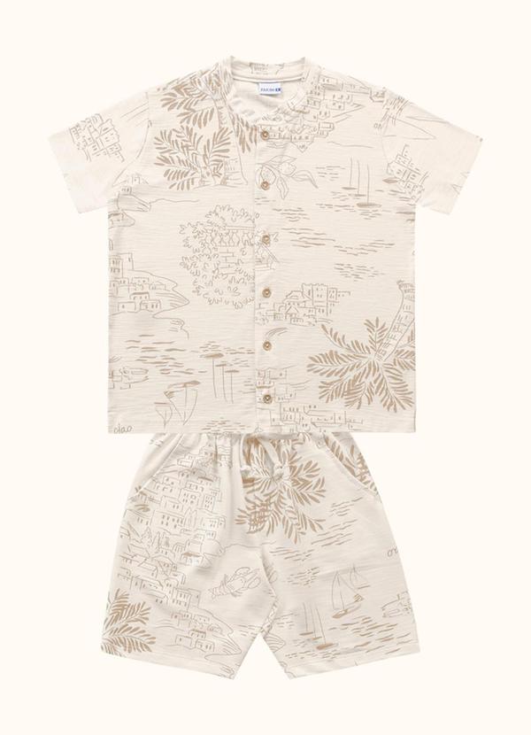 Conjunto Camisa e Bermuda Marrom