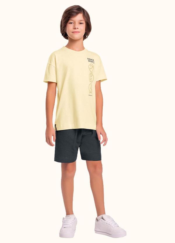 Vista 2 Cj.Camiseta/Bermuda Amarelo Fakini Kids Fakini Kids