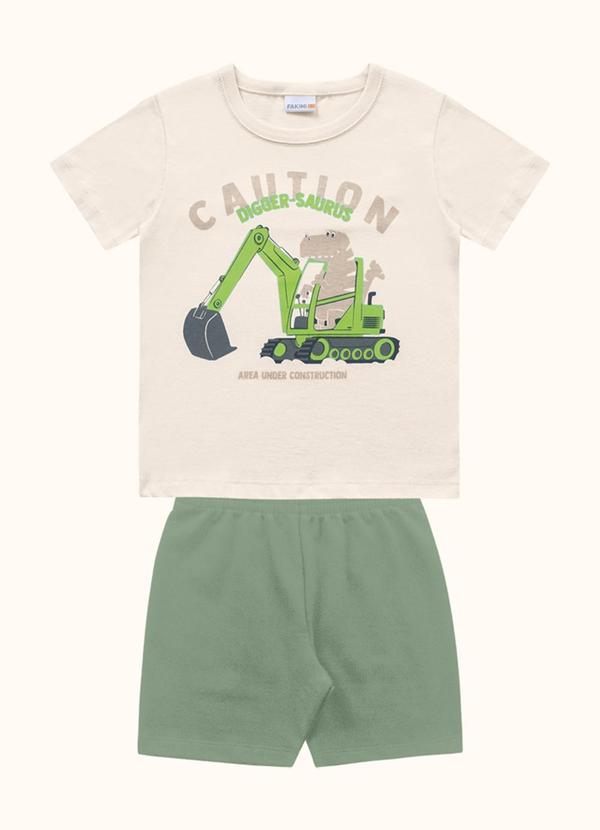 Conjunto Camiseta e Bermuda Bege