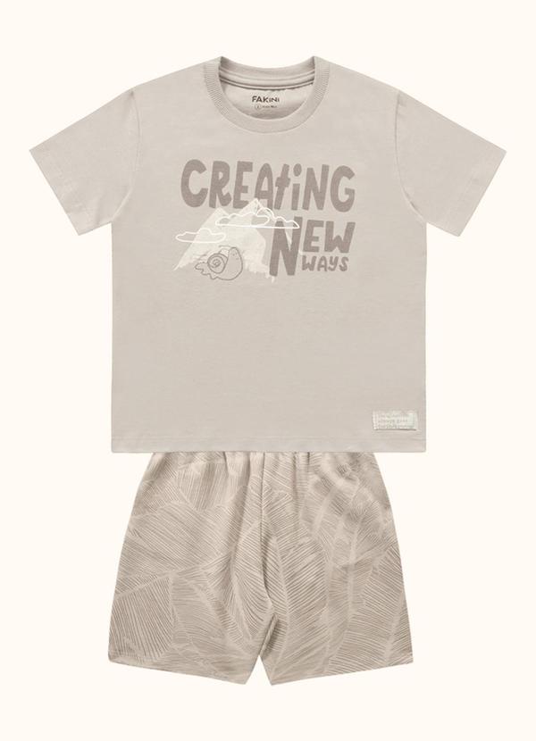 Conjunto Camiseta e Bermuda Cinza