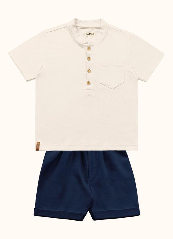 Conjunto Camiseta e Bermuda Bege