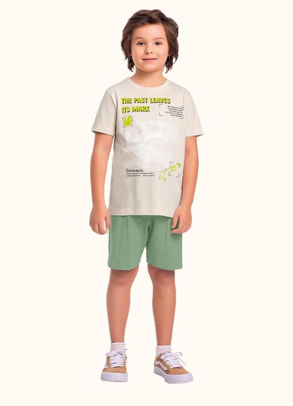 Conjunto Camiseta e Bermuda Bege
