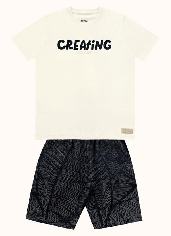 Conjunto Camiseta e Bermuda Bege