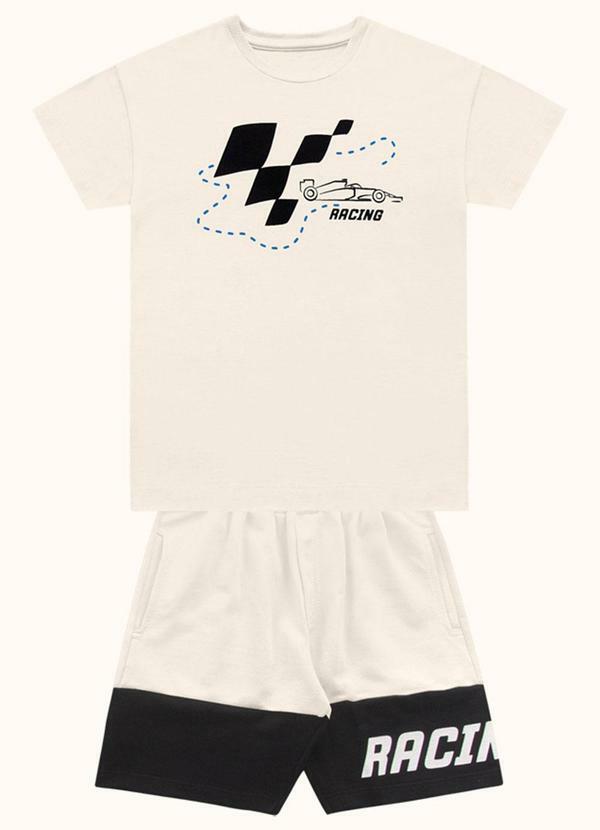 Conjunto Camiseta e Bermuda Bege