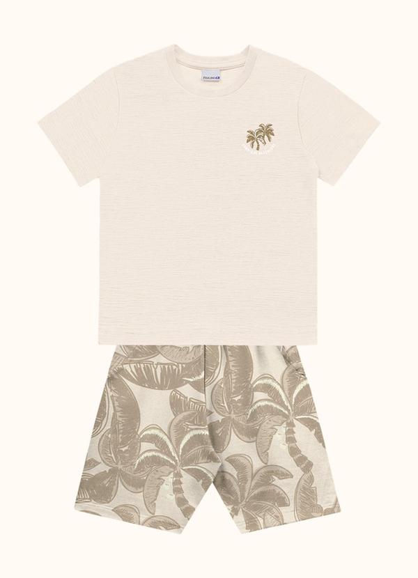 Conjunto Camiseta e BermudaBege