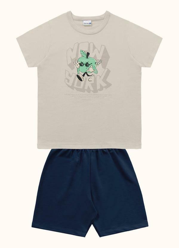 Conjunto Camiseta e Bermuda Bege