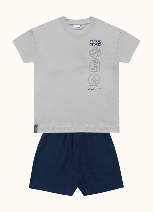 Conjunto Camiseta e Bermuda Cinza