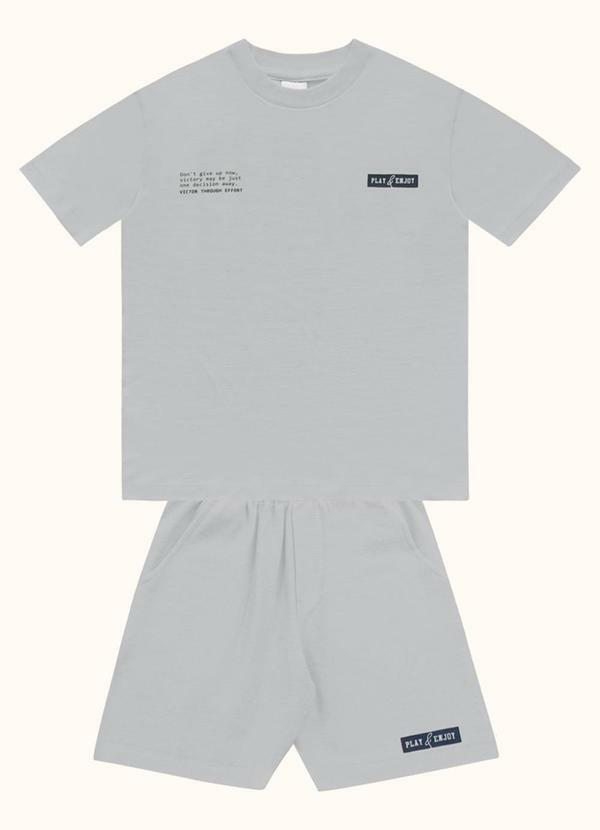 Conjunto Camiseta e Bermuda Cinza