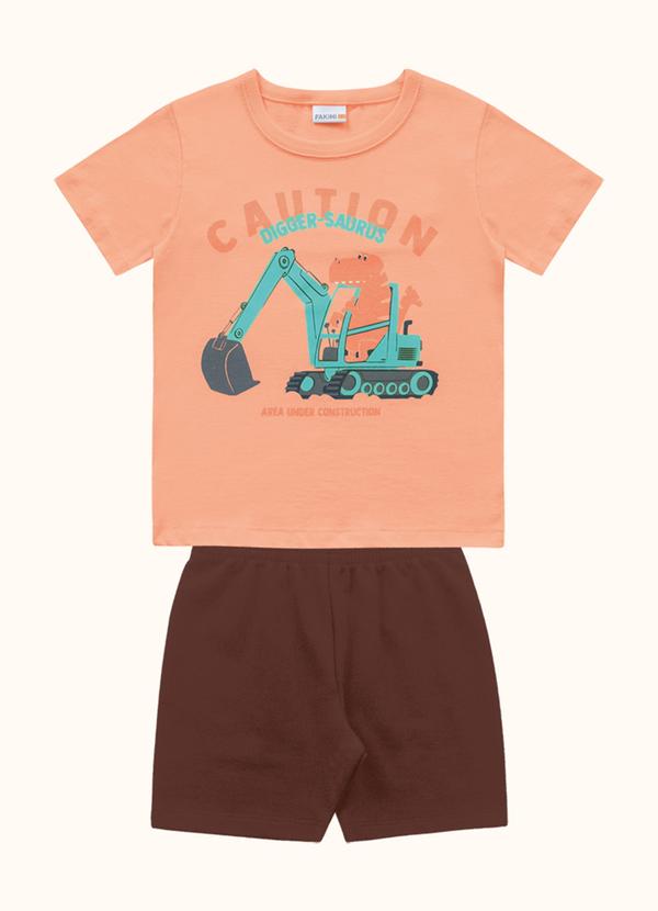 Conjunto Camiseta e Bermuda Laranja