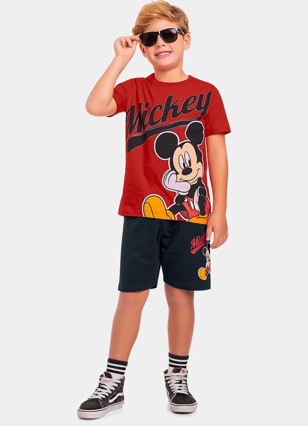 Cj.Camiseta/Bermuda Mickey Vermelho