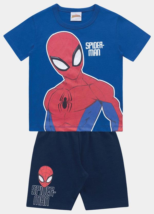 Conjunto Camiseta e Bermuda Spider-Man Azul