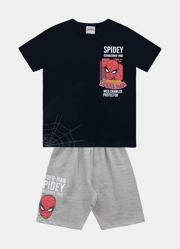Vista 2 Cj.Camiseta/Bermuda Spider-Man Preto Fakini Kids Fakini Kids