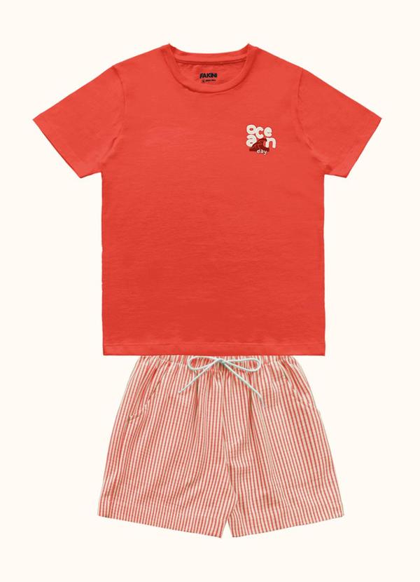 Conjunto Camiseta e Bermuda Vermelho