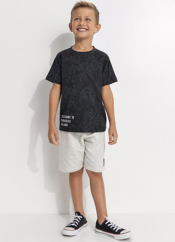 Conjunto Infantil Estampado Cinza
