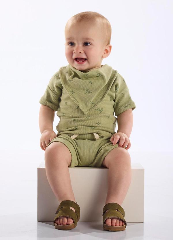 Vista 2 Conjunto 3 Peças Unissex Bebê Verde Up Baby Up Baby