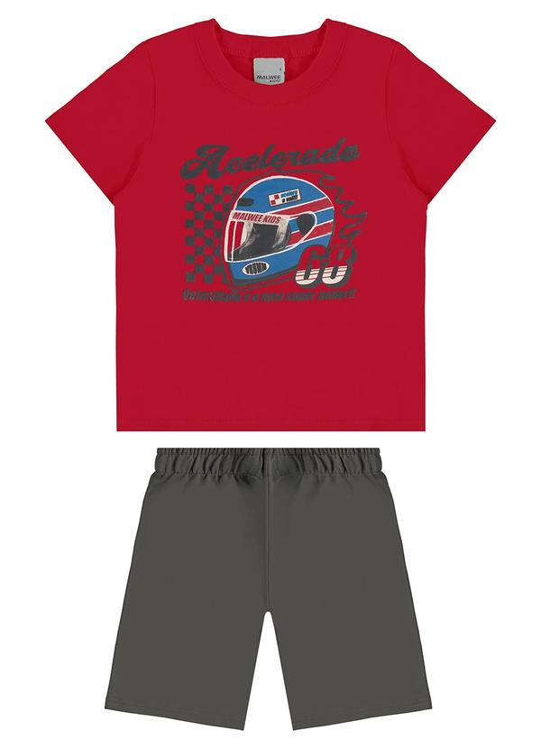 Vista 2 Conjunto Acelerado 68 Vermelho Malwee Kids Malwee Kids