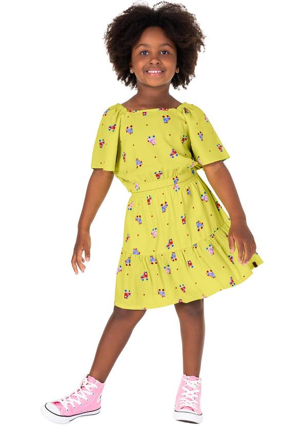 Vista 2 Conjunto Amarelo Patins em Viscose Menina Malwee Kids Malwee Kids