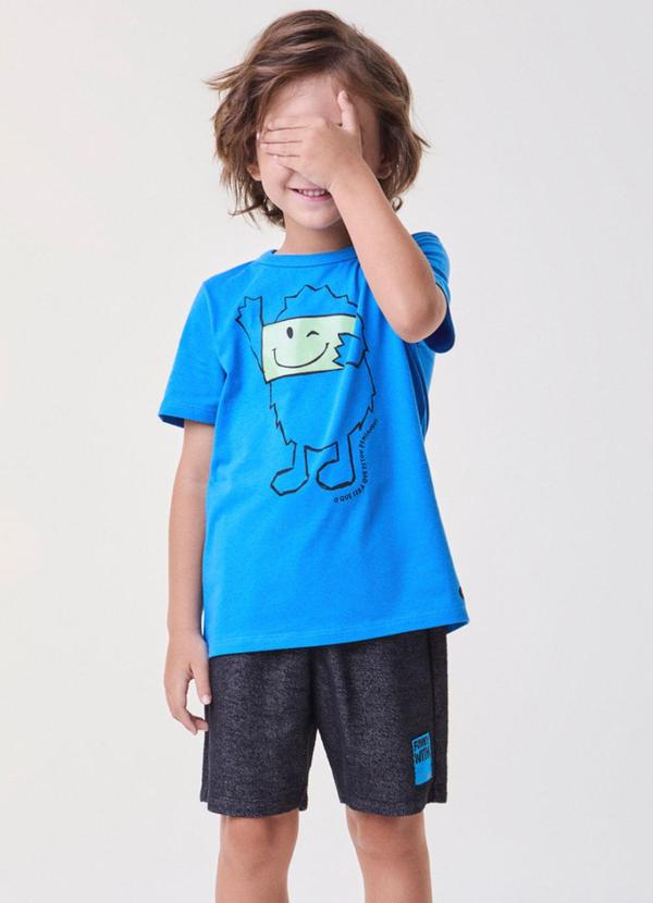 Conjunto Azul de Moletom Mescla Azul