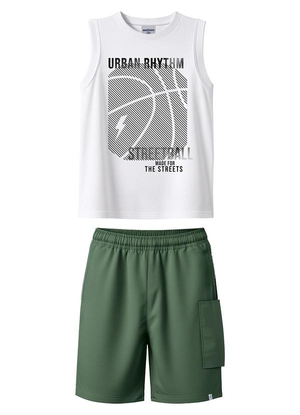 Conjunto Basquete com Moletinho Branco
