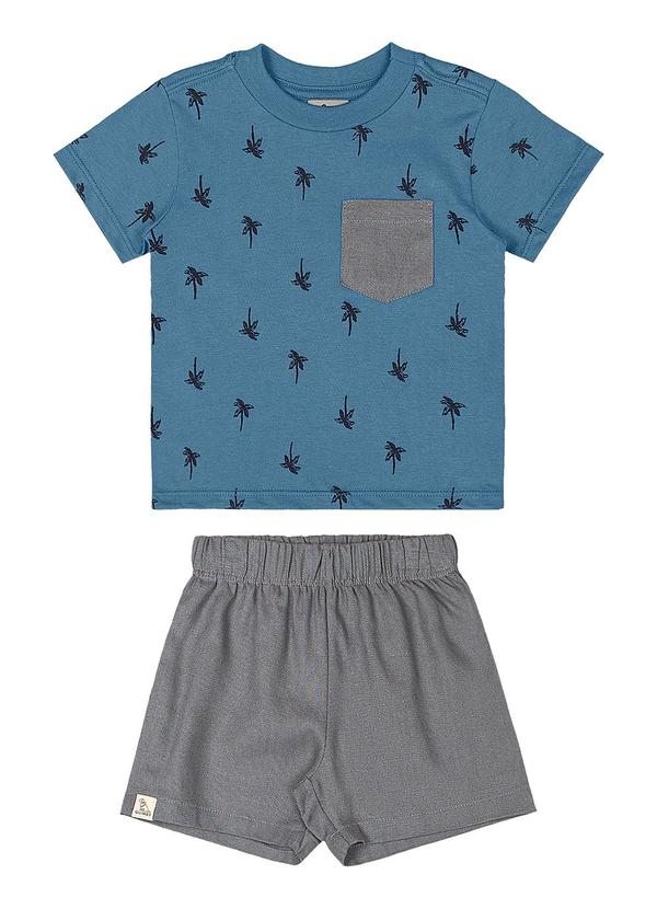 Conjunto Bebê Camiseta e Bermuda Azul