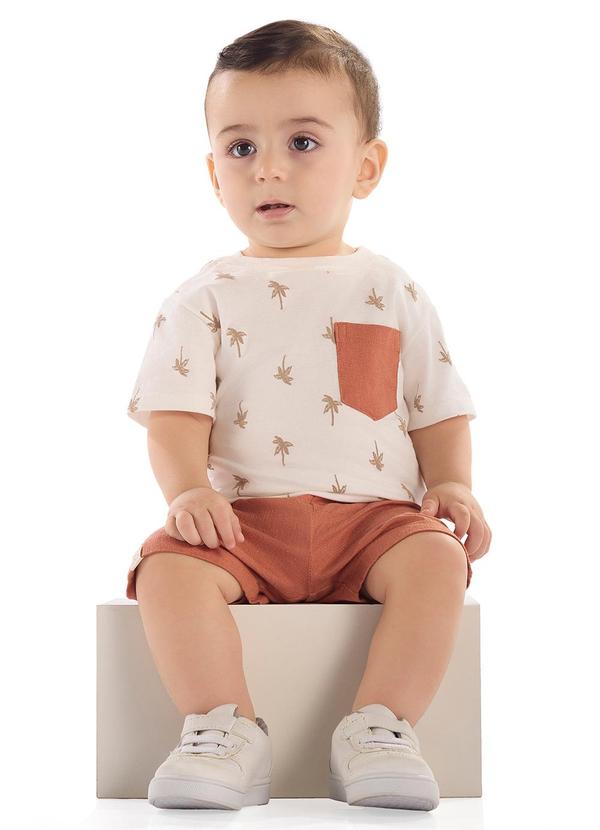 Conjunto Bebê Camiseta e Bermuda Quimby Branco