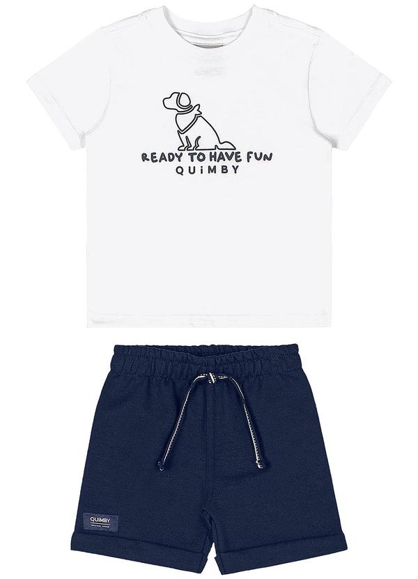 Conjunto Bebê Camiseta e Bermuda Branco