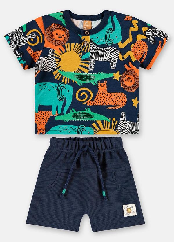 Conjunto Bebê Camiseta e Bermuda Azul