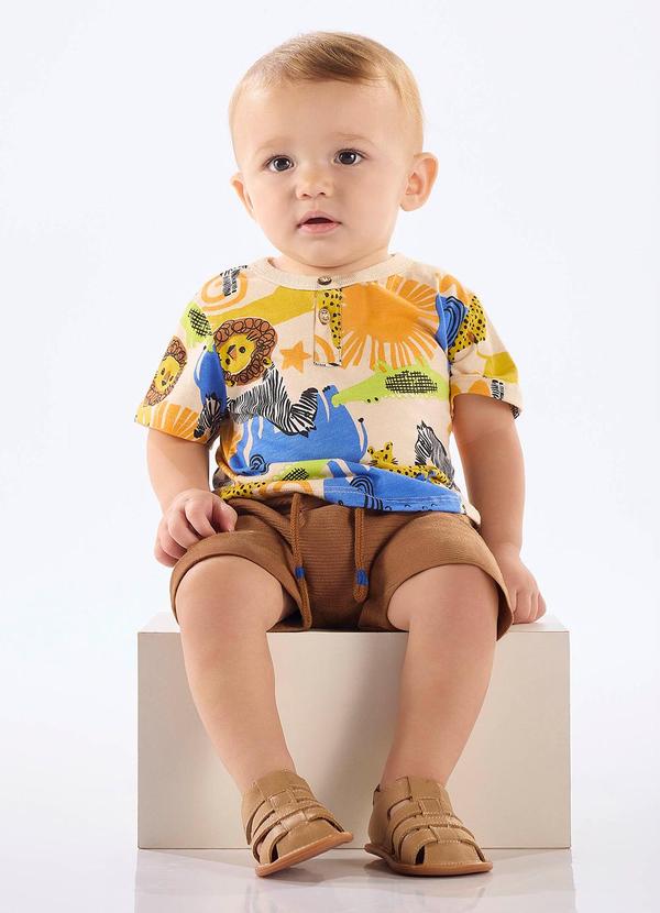 Conjunto Bebê Camiseta e Bermuda Branco