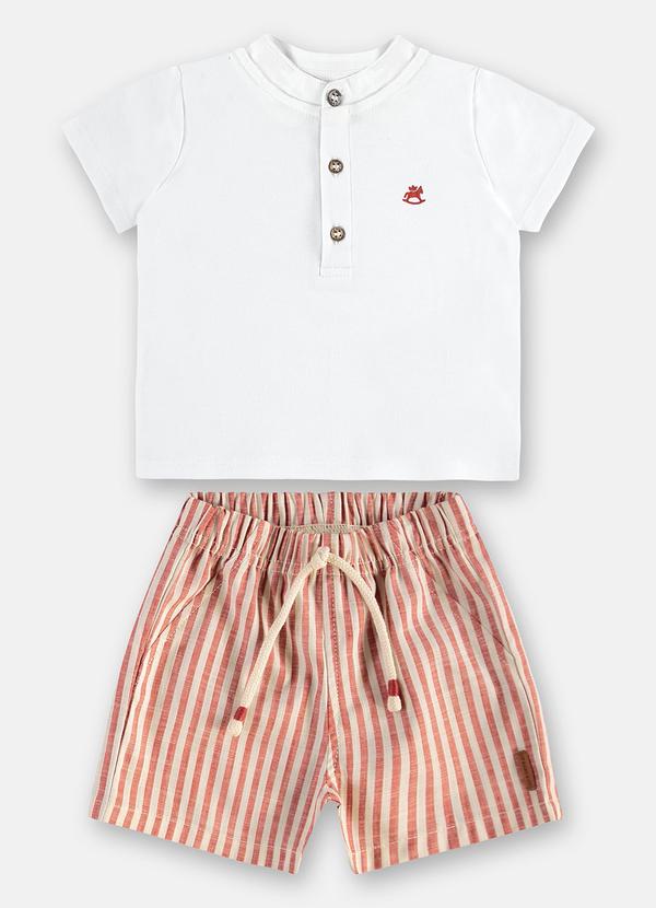 Conjunto Bebê Camiseta e Bermuda Branco
