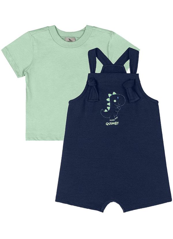 Conjunto Bebê Camiseta e Jardineira Verde