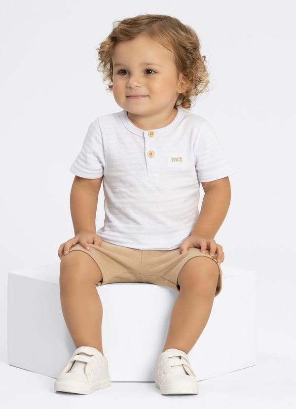 Conjunto Bebê com Bermuda e Camisa Branco