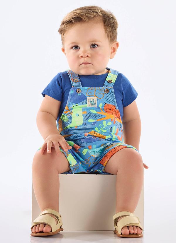 Vista 2 Conjunto Bebê com Jardineira e Body Up Baby Azul Up Baby