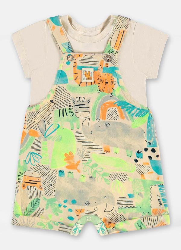 Vista 2 Conjunto Bebê com Jardineira e Body Up Baby Bege Up Baby