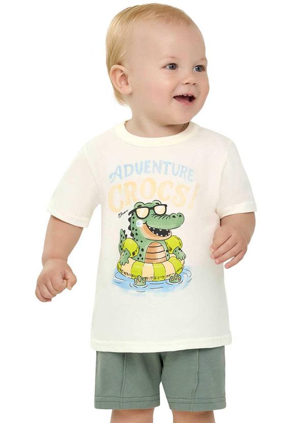 Conjunto Bebê Menino Adventure Crocodilo Bege