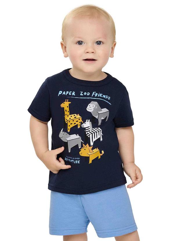 Conjunto Bebê Menino Animais Azul