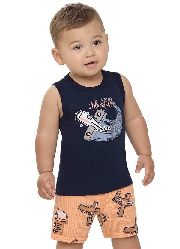 Conjunto Bebê Menino Avião Adventure Azul
