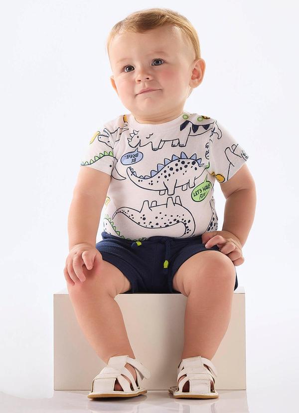 Conjunto Bebê Menino Body e Bermuda Branco