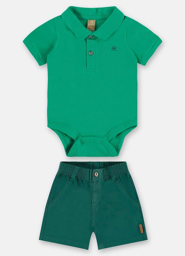 Conjunto Bebê Menino Body e Bermuda Verde