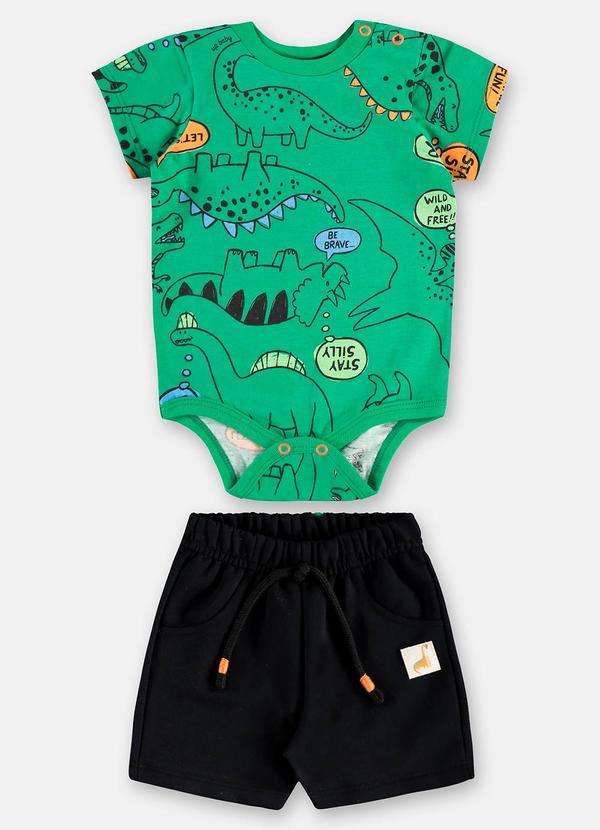 Conjunto Bebê Menino Body e Bermuda Verde