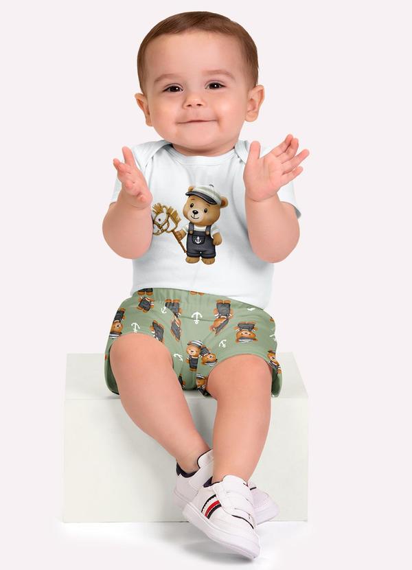 Conjunto Bebê Menino Bordado Branco