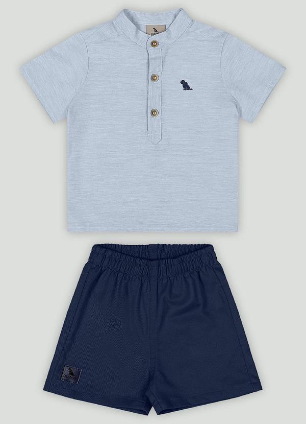 Conjunto Bebê Menino Camisa e Bermuda Quimby Azul