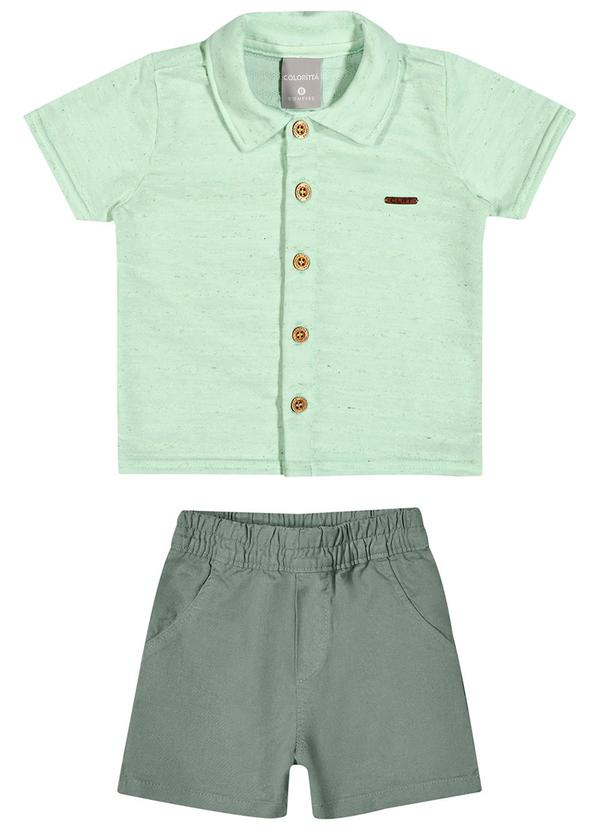 Conjunto Bebê Menino Camisa Texturizada Verde