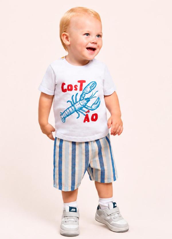 Conjunto Bebê Menino Camiseta Lagosta e Bermuda Li