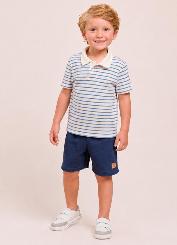 Conjunto Bebê Menino Camiseta Polo Tricot Listrada