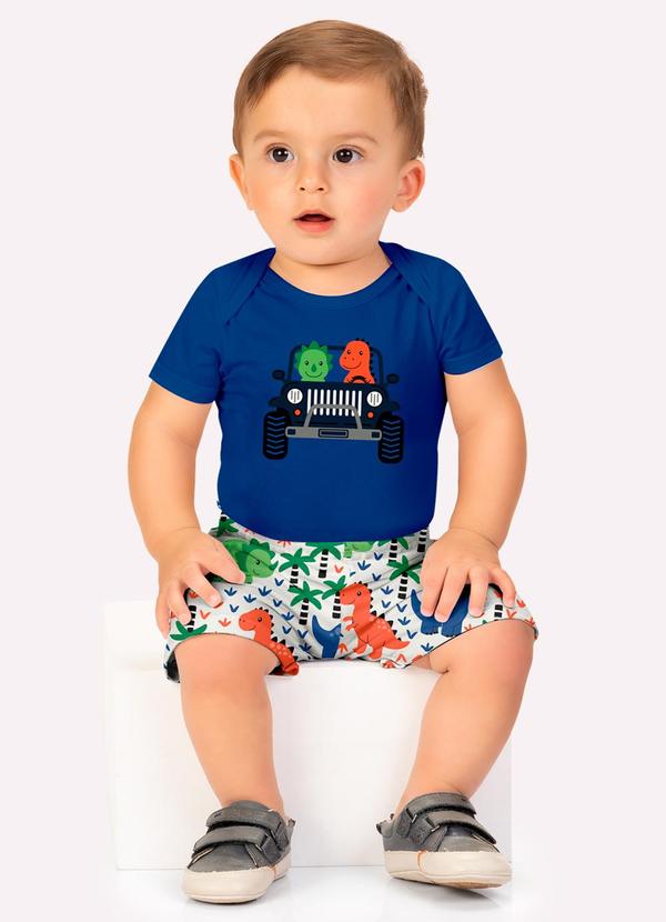 Conjunto Bebê Menino Dinossauros Azul