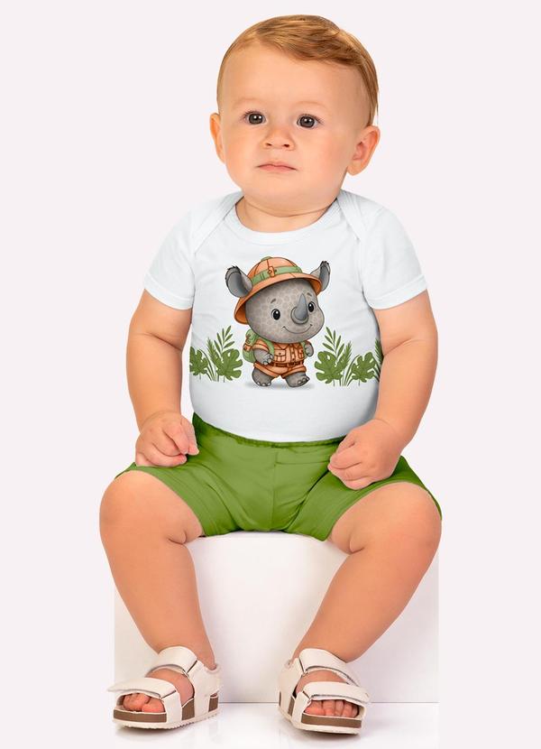 Conjunto Bebê Menino Estampa Branco