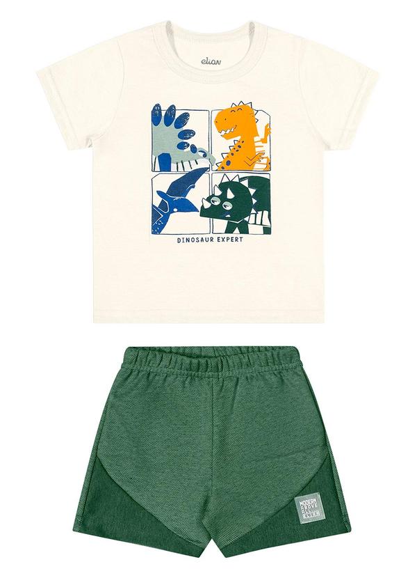 Conjunto Bebê Menino Estampa Dino Bege