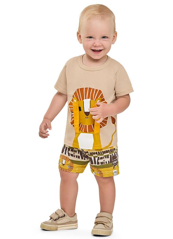 Conjunto Bebê Menino Interativo Leão Bege