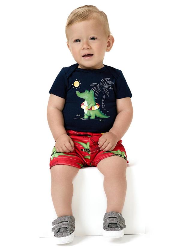 Conjunto Bebê Menino Jacaré Azul